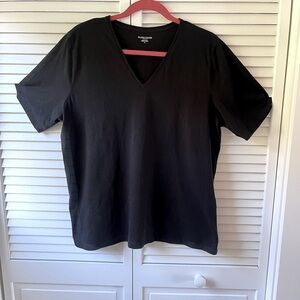 Eileen Fisher Women’s Organic Pima Cotton Jersey V-Neck Tee Black Size 1X